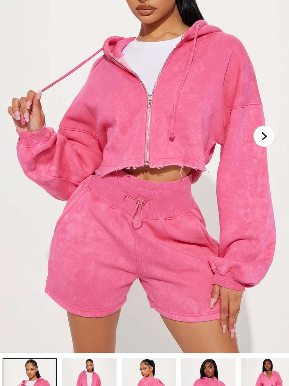 Fashion Nova x On The Go Fleece Short Set - Pink